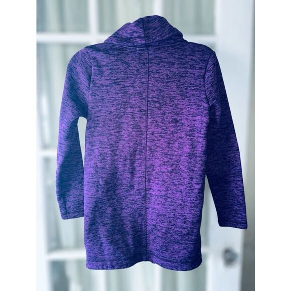 Lands’ End Women’s Size XS Heathered Purple Cowl Neck Fleece Pullover Sweater - Picture 3 of 13